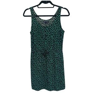 GAP Factory Heart Print Mini Dress Romper Style Black Green Small Casual Summer